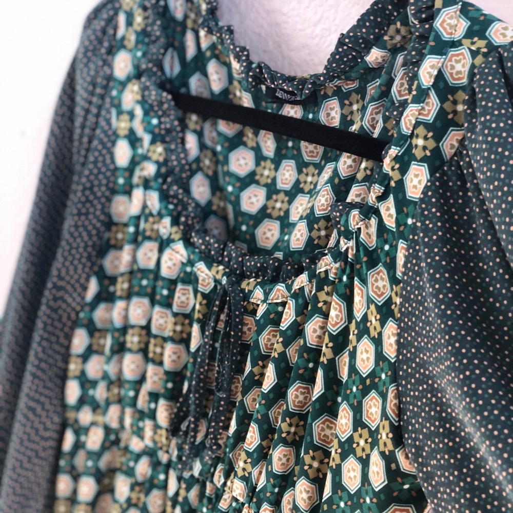 {Denny Rose} Green pattern dress